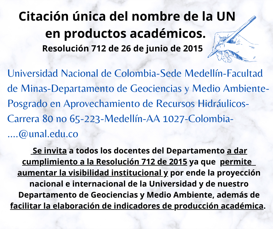 Citacin de la UN en productos acadmicos